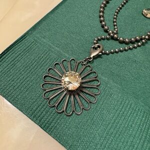 SABIKA Silver Flower Pendant Necklace